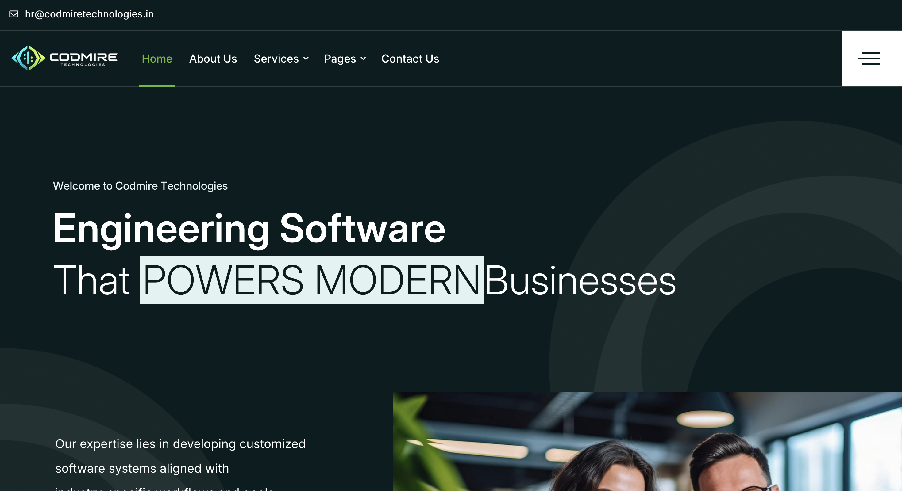 Corporate site for a tech-services company