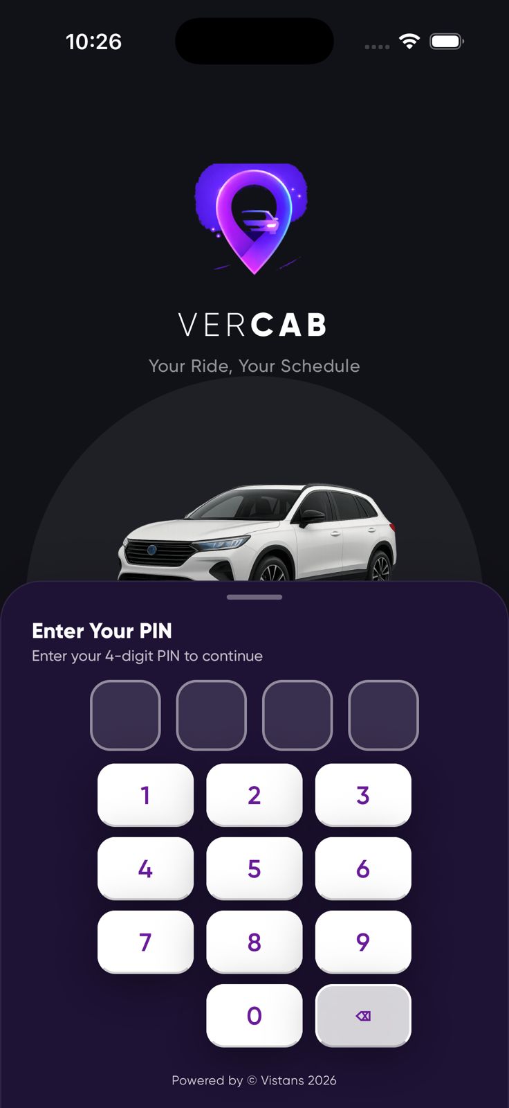 VerCab app screen