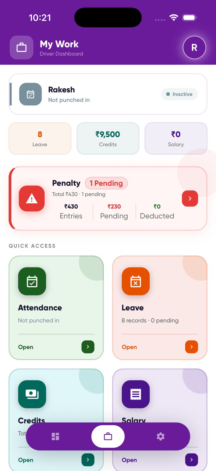 VerCab app screen