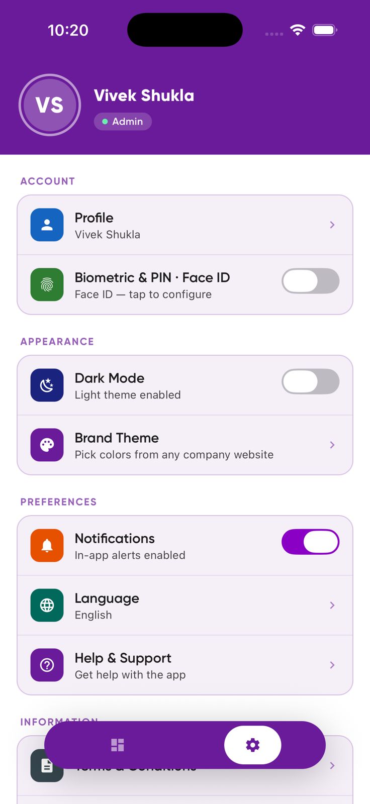 VerCab app screen