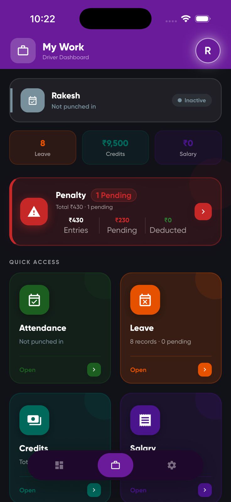 VerCab app screen
